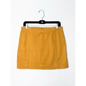 Jolt Mustard Yellow High Rise Jean Mini Skirt Women’s 13/31W Cotton Zip Back